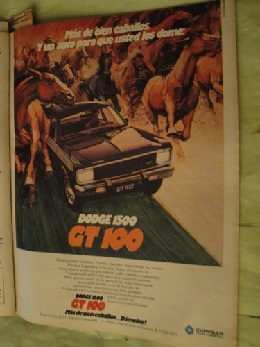 Publicidad Dodge 1500 Gt 100 Año 1977