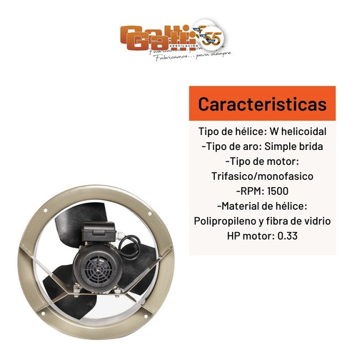 Imagen 7 de 10 de Extractor De Aire Axial Industrial 35 Cm P/ Pared Hélice W