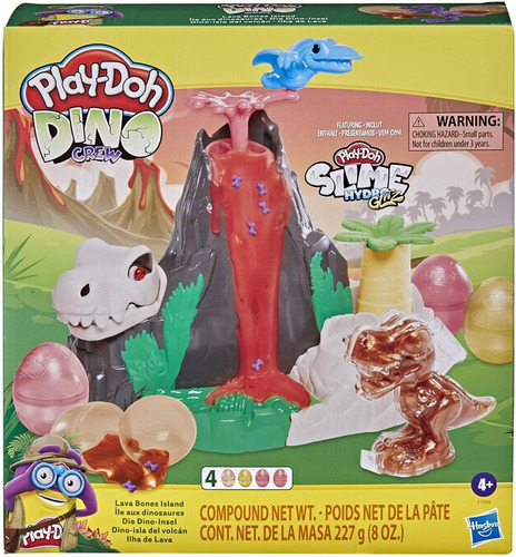 Imagen 2 de 5 de Play-doh Slime Dino Crew Volcan Hydro Glitz F1500 Masas Edu Color Multicolor