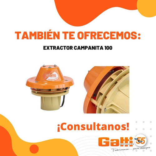Imagen 6 de 8 de Motor Extractor De Cocina 10 Cm Campanita 100 - Gatti Vent