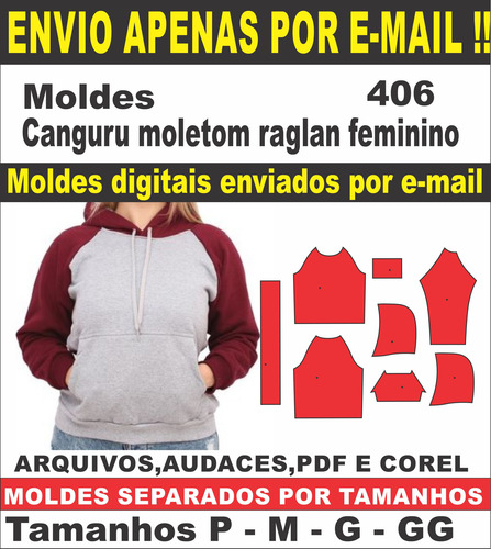 Moldes De Blusão Moletom Com Capuz Feminino