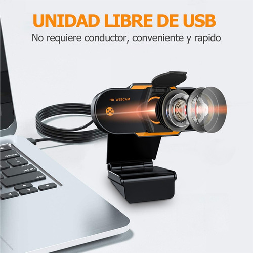 Cámara Web Con Micrófono Para Videoconferencia Usb 1080p Hd