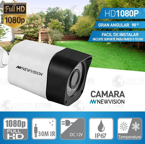 Imagen 2 de 9 de Camara Seguridad Exterior Cctv 1080p Infrarroja Gran Angular
