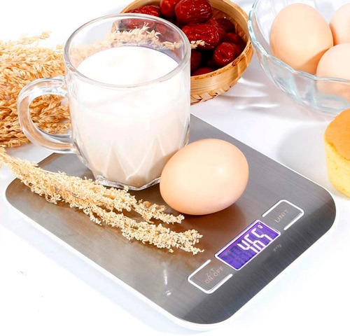 Balança Digital 10kg Alta Precisão Cozinha Padaria Aço Inox Capacidade máxima 10 kg Cor Prateado