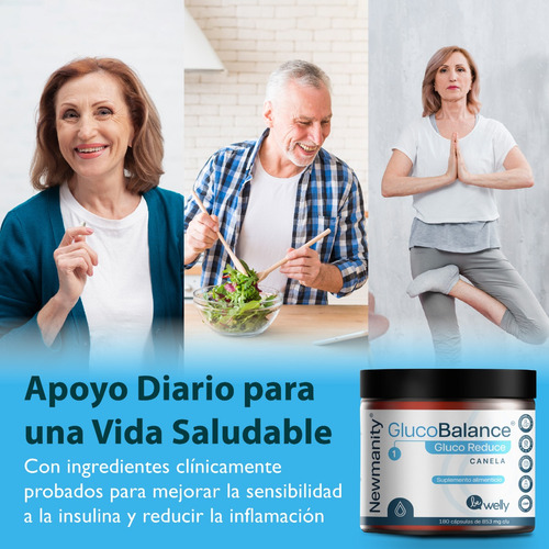 Glucobalance Glucoreduce Berberina Canela Newmanity 180 Caps Sabor Sin Sabor