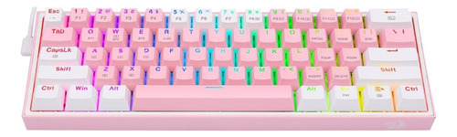 Teclado Mecánico Gamer Redragon Fizz Pro K616-rgb Wireless Color del teclado Rosa/Blanco Idioma Inglés US