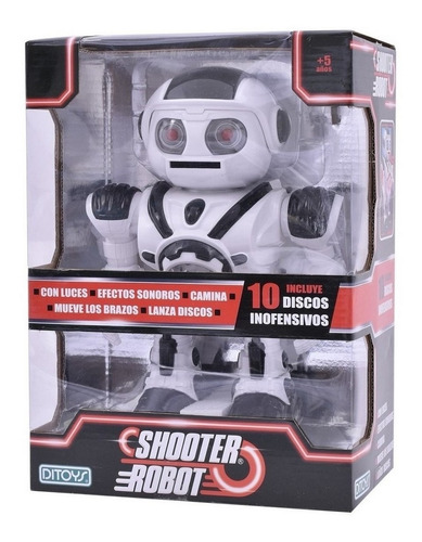 Robot Con Luz Y Sonido Shooter Lanza Discos Ar1 2204 Ellobo