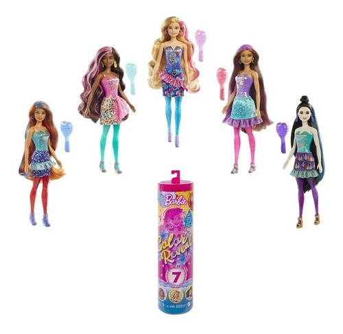 Muñeca Barbie Color Reveal Con 7sorpresas Tapa Fucsia Mattel