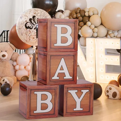 Cajas de bebé con letras para baby shower - Caja de baby shower