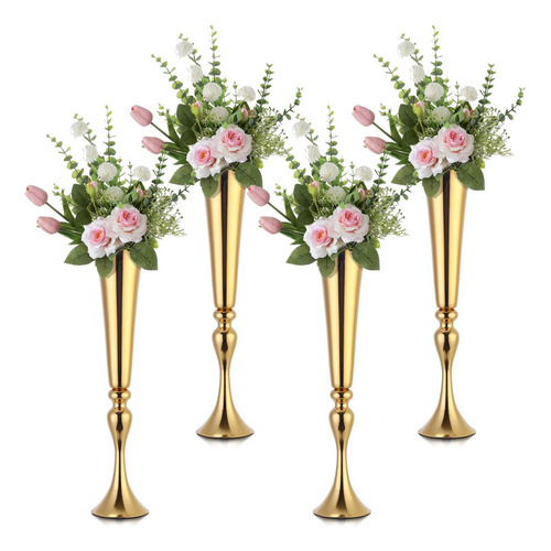 Rozrety 4 Piezas De Centros De Mesa De Boda Con Florero Para