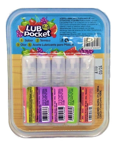Imagen 2 de 2 de Lub Pocket Paquete Con 5 Unidades De 4.5 Ml Blinlab Sabores
