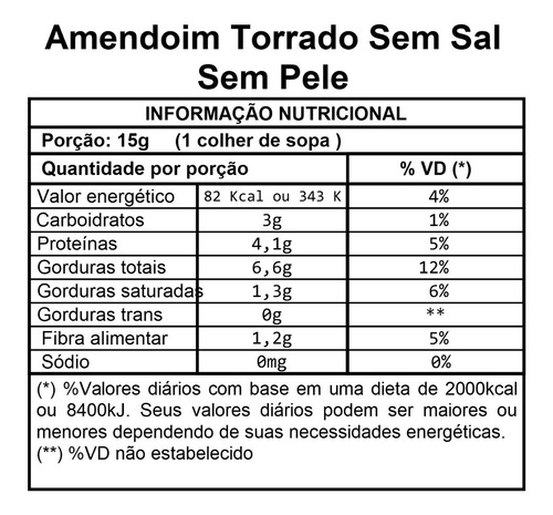 Imagem 3 de 5 de Amendoim Sem Pele Sem Sal Torrado 500g Vegano Rei Do Empório