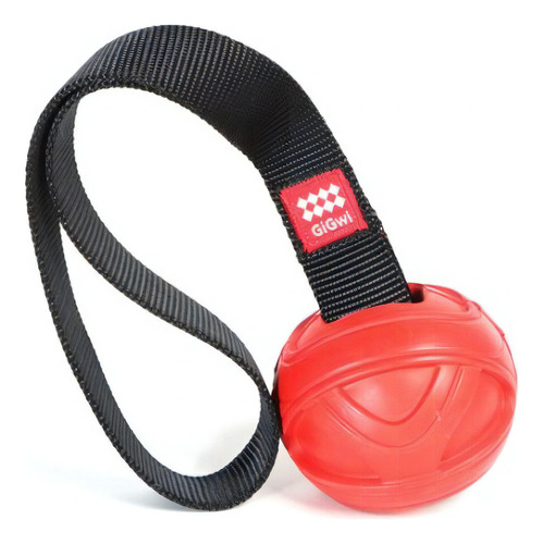 Pelota Con Soga Perro Gigwi Go Fetch Slinger Color Rojo Y Negro