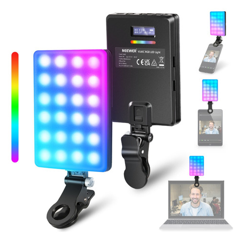 Neewer Rgb Luz Led De Video Vlogging C/ Clip For Celular 1