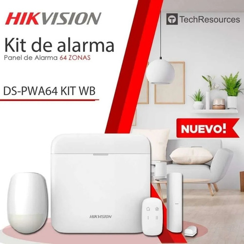 Hikvision Kit Alarma Inalambrica  Wifi 64 Zonas Gprs  Chip