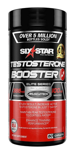 Imagen 1 de 9 de Testosterone Booster Six Star Muscletech Testosterona 60caps