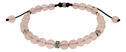 Pulsera Tobillera Cristales Naturales Ajustable Cuarzo Hkt Cuarzo Rosa 6 Cm 23 Cm