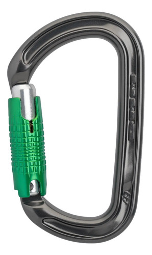 Mosquetón Dmm D Triple Lock 30 Kn Rapel Rescate Nfpa Color Titanio / Verde