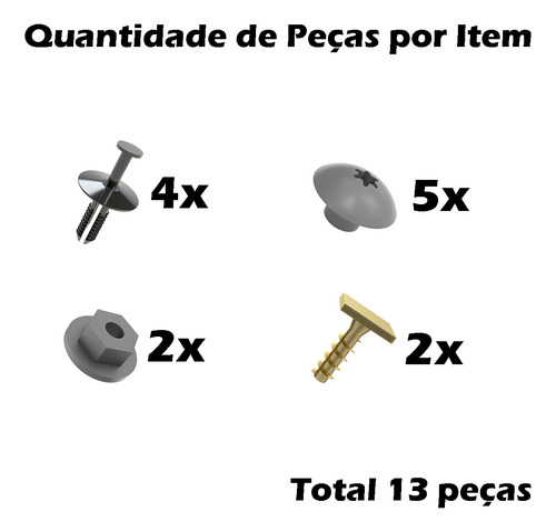 Kit Grampo Presilha 13 Pç Parachoque Traseiro Corsa 08 09 10