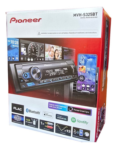 Autoestéreo Para Auto Pioneer Mvh S325 Con Usb Y Bluetooth