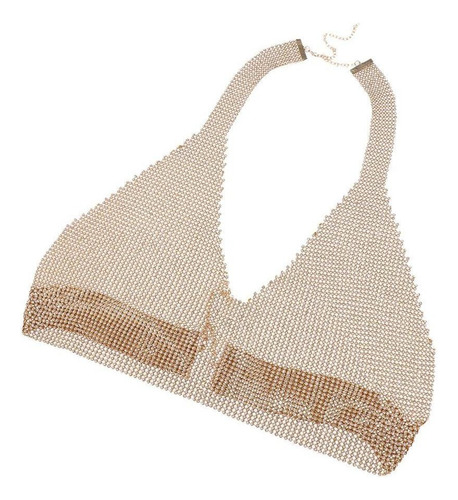 Bikini Arnés Con Strass Para Cuerpo Y Pecho, Cuello Con Cade