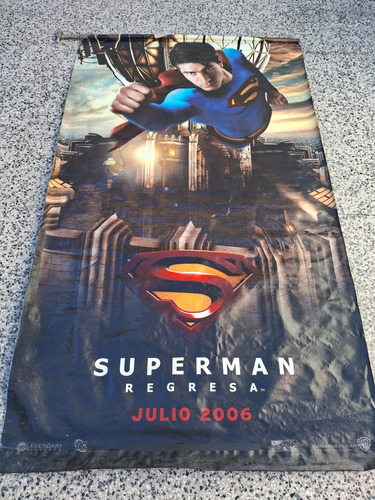 Cartel De Cine Original. Superman Regresa 2006. Gran Tamaño. Azul (Usado)