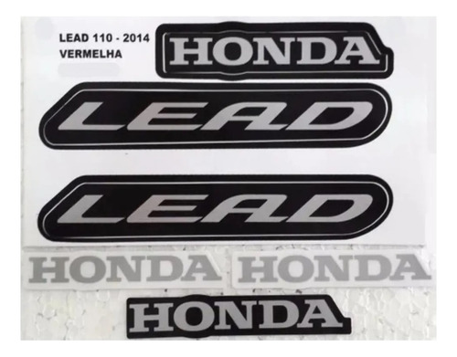 Jogo Adesivos Kit Honda Lead 2014 Vermelha Completo