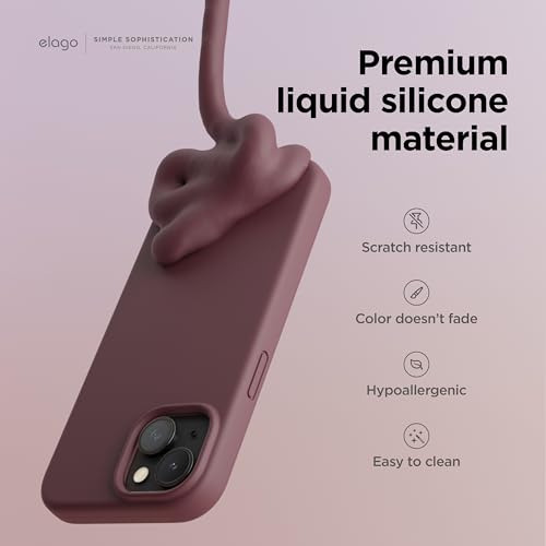 Funda Para Elago iPhone 15 Burgundy 6.1 PuLG Liquid Silicon