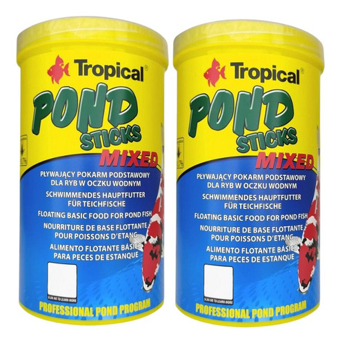 Kit 2 Uni Ração Para Peixes Pond Sticks Mixed 80g Tropical