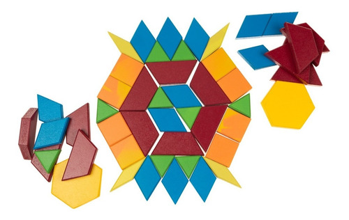 Figuras Geométricas De Madera Con 50 Piezas, Didáctico