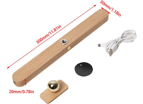 Lámpara De Pared Led De Madera, Giratoria De 360° Y Magnétic