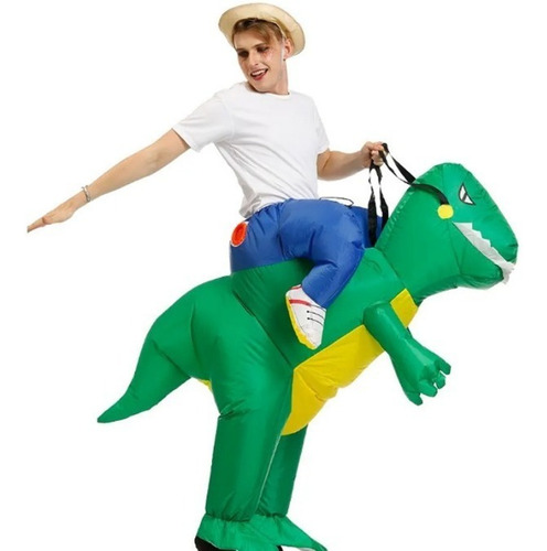 Imagen 1 de 6 de Disfraz Inflable Dinosaurio Adultos Fiesta Halloween