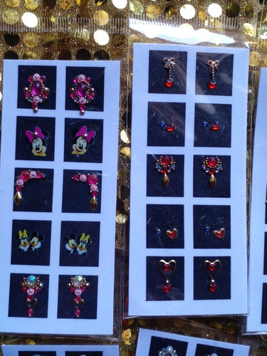 Imagem 2 de 6 de Jóias E Películas Para Unhas Kit 12 Cartelas Total 60 Pares