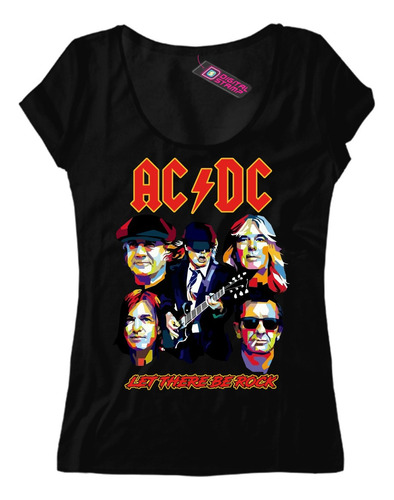 Remera Mujer Ac/dc Let There Be Rock Pop Art Mu 21 Dtg