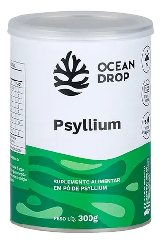 Suplemento Em Pó Ocean Drop Psyllium Aminoácidos Em Lata De 300ml