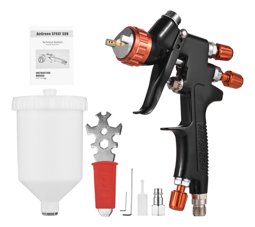 Kit De Aerógrafo Hvlp De 600ml Con Boquilla De 1.3mm