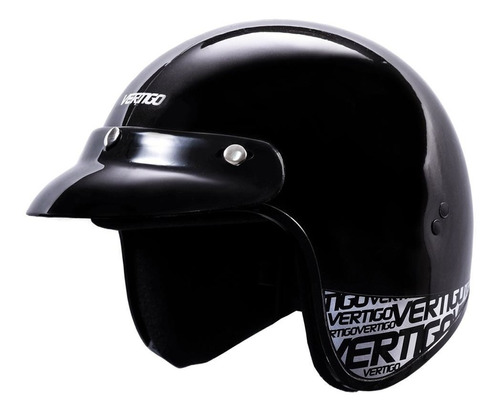 Casco Abierto Vertigo Basic Negro Cafe Racer Bobbe