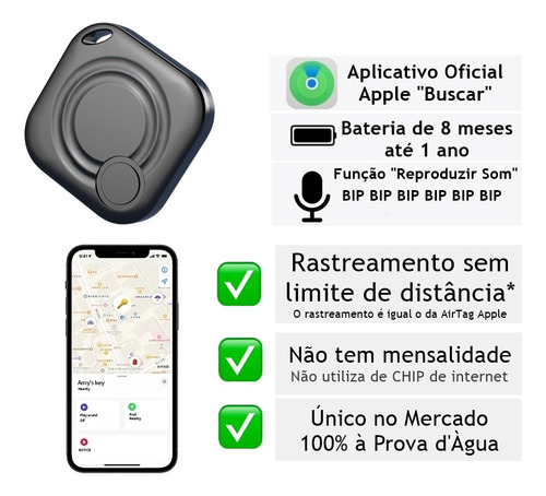 Kit 04 Rastreador Smart Tag À Prova D'água Para iPhone Ios