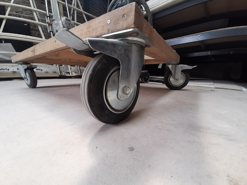 Rueda Carrito Giratoria Con Freno Goma Metal 125mm