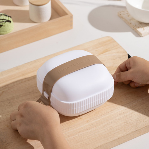 Caja Portátil De Mano Para Hamburguesas Bento Box Sandwich O