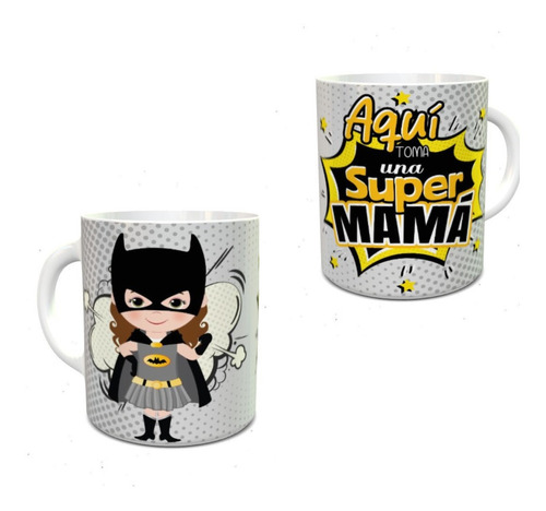 Taza De Ceramica Personalizada Dia De La Madre Super Mama 