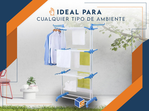 Imagen 5 de 9 de Tender Ropa Tendero Vertical Plegable Alas Reforzado Grande