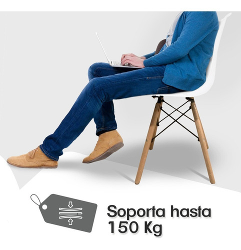 Imagen 5 de 6 de Set De 4 Sillas Tipo Eames Minimalistas Colores Stay Elit