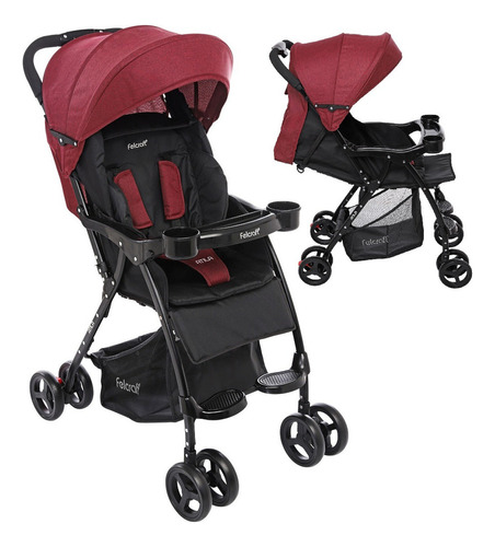 Coche De Paseo Bebe Cuna Multiposiciones Atila Rojo