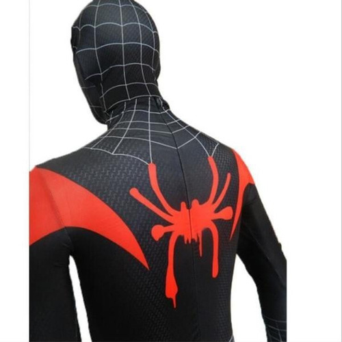 Fantasia Homem-aranha Miles Morales Aranhaverso Traje Negro