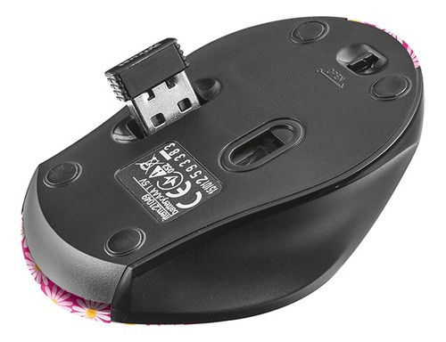 Mouse Trust Oni Micro Mini Inalambrico Flores