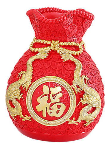 Estatuilla De Bolsa De Dinero Feng Shui, Adorno De Rojo M