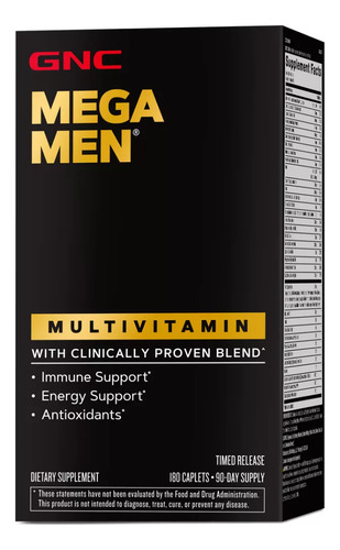 Mega Men Multivitaminico Gnc 180 Caplets 2un