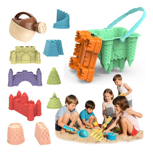 14 Piezas Castillo De Playa Playset Regalo Para Niños
