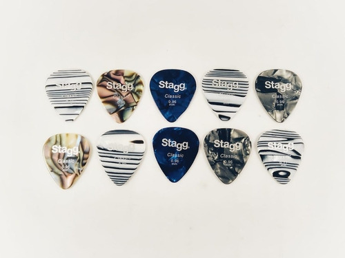 Imagen 7 de 10 de Puas Stagg Pack Por 10 Calibres Varios Guitarra Ukelele